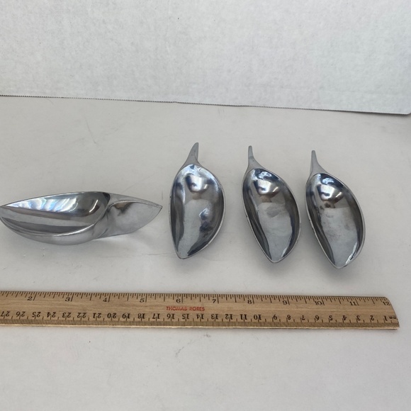 Vintage AS Japan Det Pat Pend Stainless Steel Teardrop Sauce Boats - Picture 5 of 6
